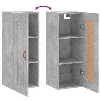 Mobile a Parete Grigio Cemento 34,5x34x90 cm Legno Multistrato - homemem39