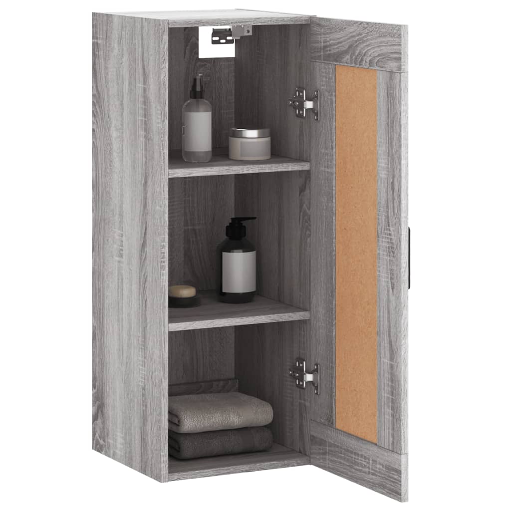 Mobile a Parete Grigio Sonoma 34,5x34x90 cm Legno Multistrato - homemem39