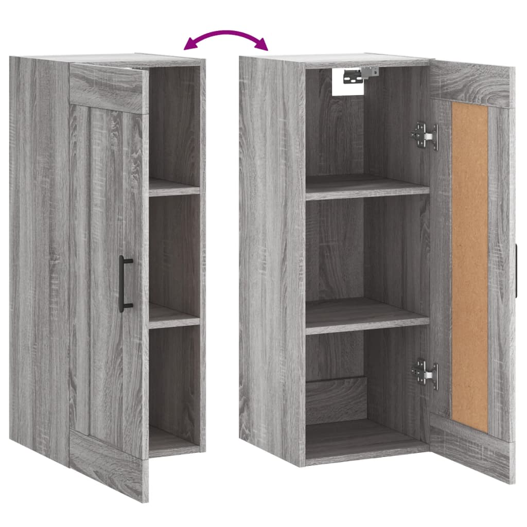 Mobile a Parete Grigio Sonoma 34,5x34x90 cm Legno Multistrato - homemem39