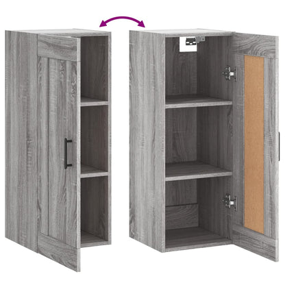 Mobile a Parete Grigio Sonoma 34,5x34x90 cm Legno Multistrato - homemem39