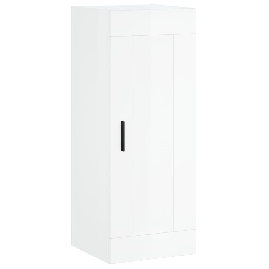 Mobile Parete Bianco Lucido 34,5x34x90 cm in Legno Multistrato - homemem39