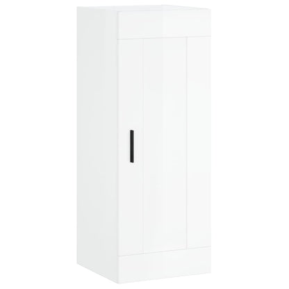 Mobile Parete Bianco Lucido 34,5x34x90 cm in Legno Multistrato - homemem39