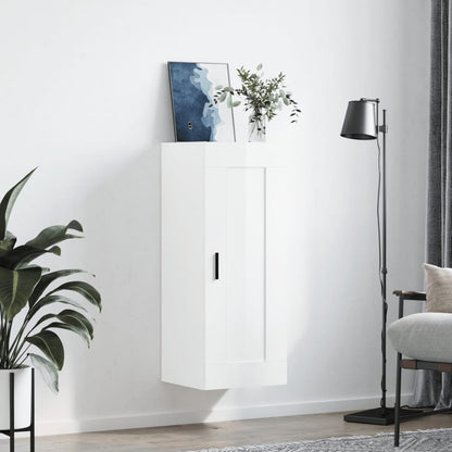 Mobile Parete Bianco Lucido 34,5x34x90 cm in Legno Multistrato - homemem39