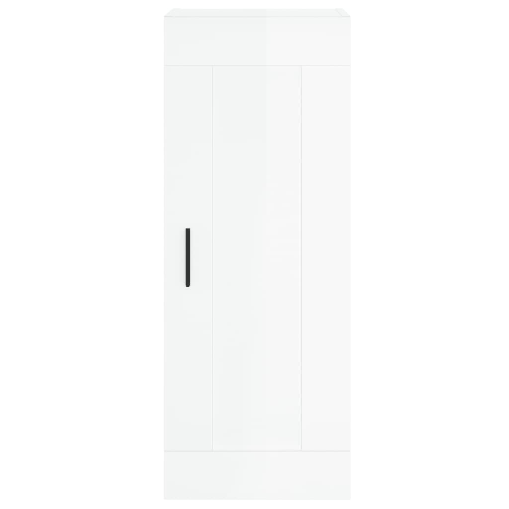 Mobile Parete Bianco Lucido 34,5x34x90 cm in Legno Multistrato - homemem39