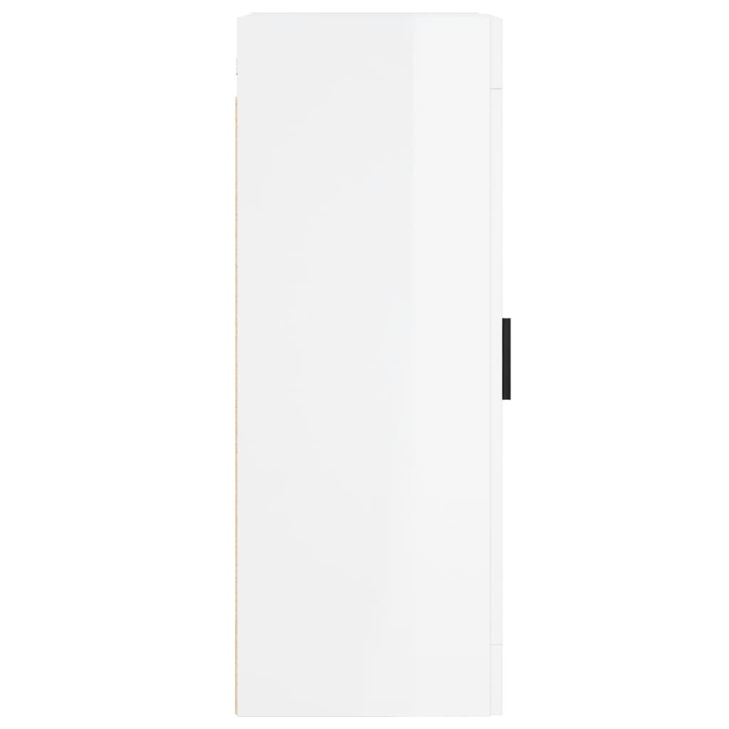 Mobile Parete Bianco Lucido 34,5x34x90 cm in Legno Multistrato - homemem39