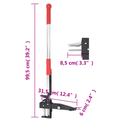 Rimuovi Erbacce Rosso e Argento 99,5 cm in Alluminio Anodizzato - homemem39