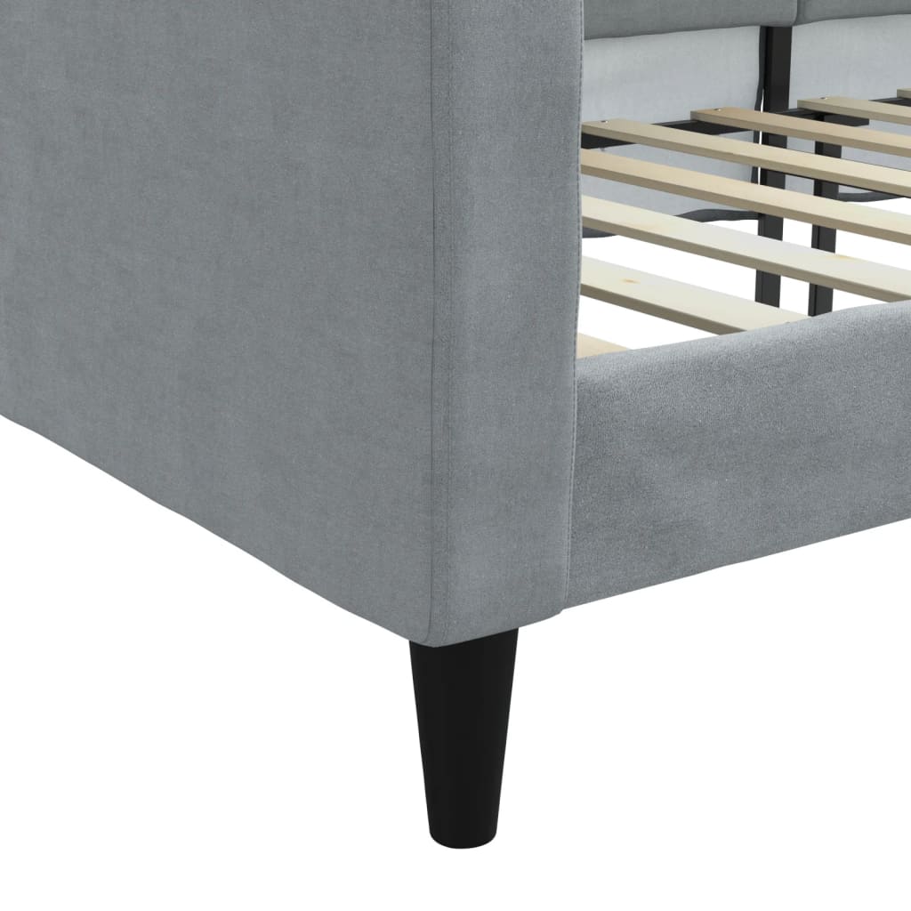 Letto da Giorno Grigio Chiaro 90x200 cm in Tessuto - homemem39