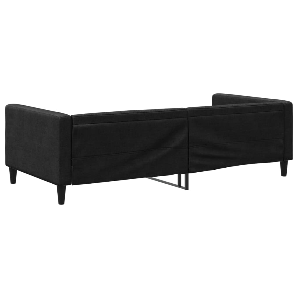 Letto da Giorno Nero 100x200 cm in Tessuto - homemem39