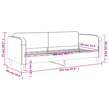 Letto da Giorno Grigio Chiaro 80x200 cm in Tessuto - homemem39