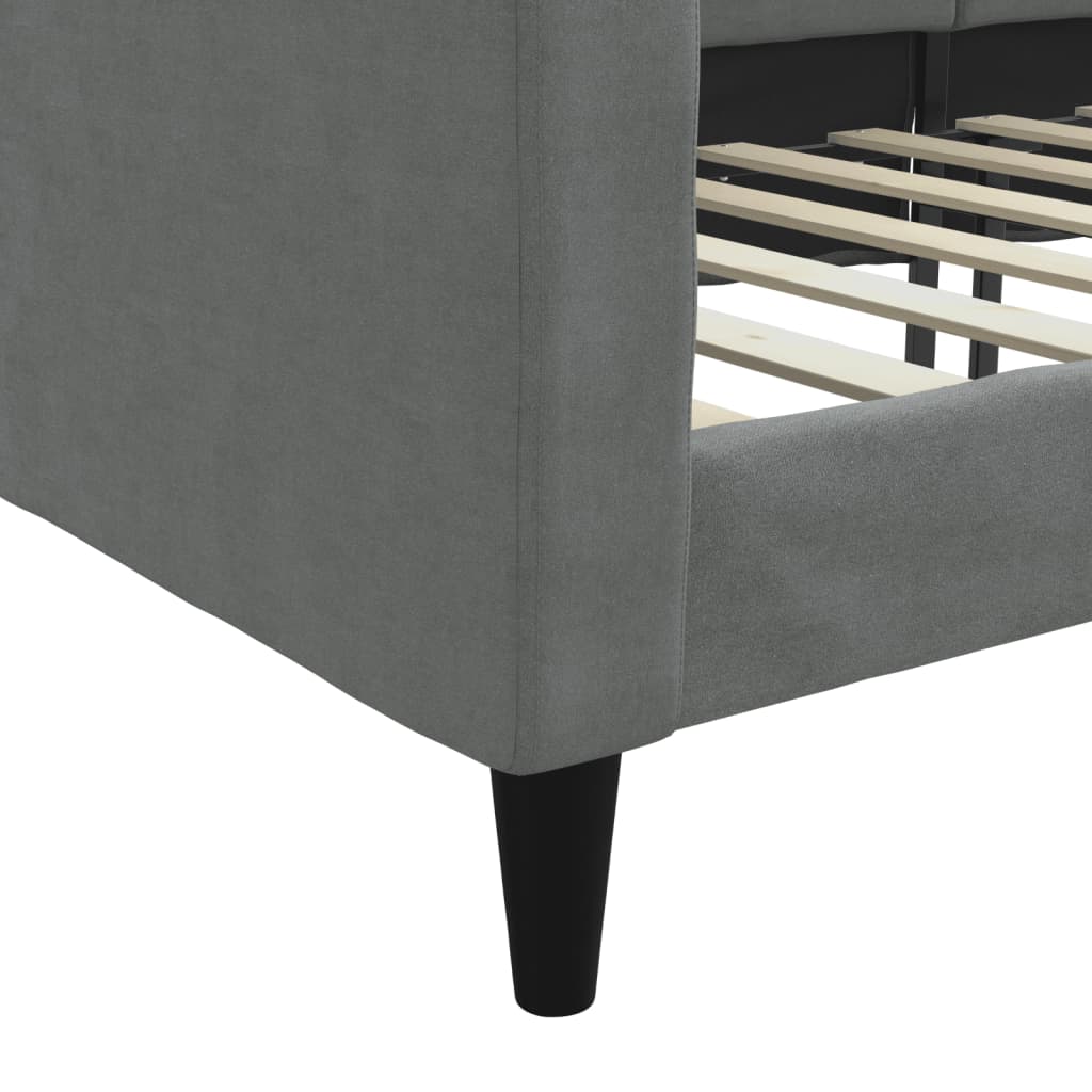 Letto da Giorno Grigio Scuro 100x200 cm in Tessuto - homemem39