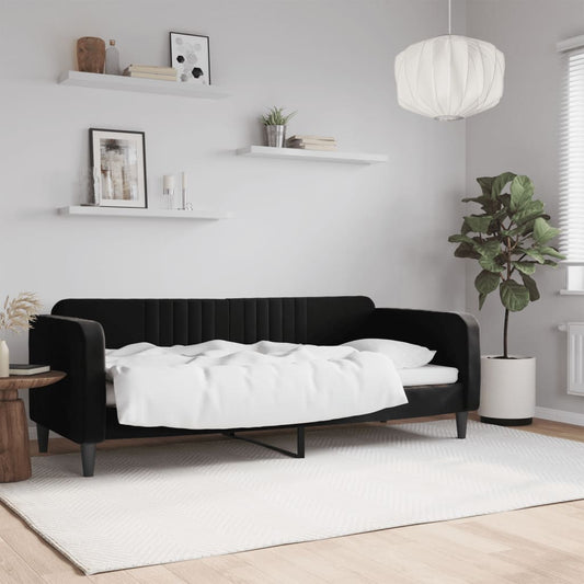 Letto da Giorno Nero 80x200 cm in Velluto - homemem39