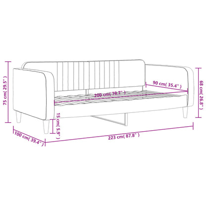 Letto da Giorno Grigio Chiaro 90x200 cm in Velluto - homemem39