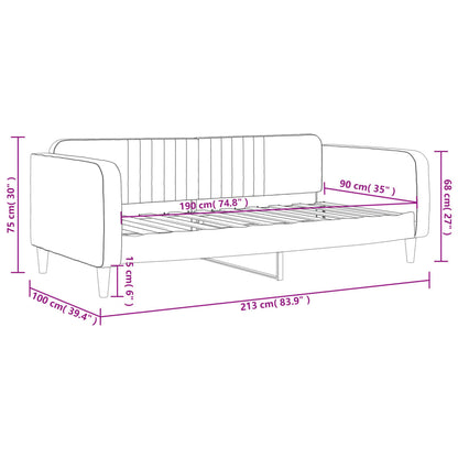 Letto da Giorno Nero 90x190 cm in Velluto - homemem39