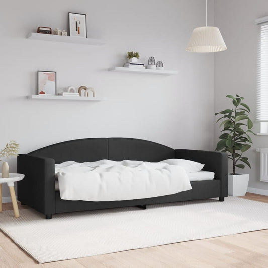 Letto da Giorno Nero 90x200 cm in Tessuto - homemem39