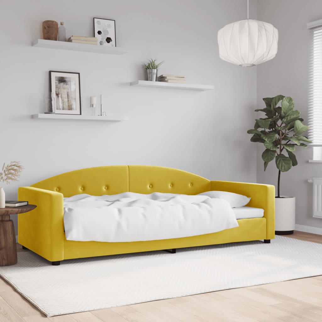 Letto da Giorno Giallo 90x200 cm in Velluto - homemem39