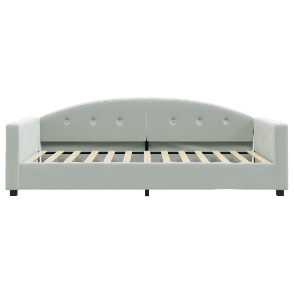 Letto da Giorno Grigio Chiaro 100x200 cm in Velluto - homemem39