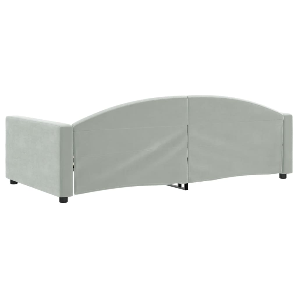 Letto da Giorno Grigio Chiaro 100x200 cm in Velluto - homemem39