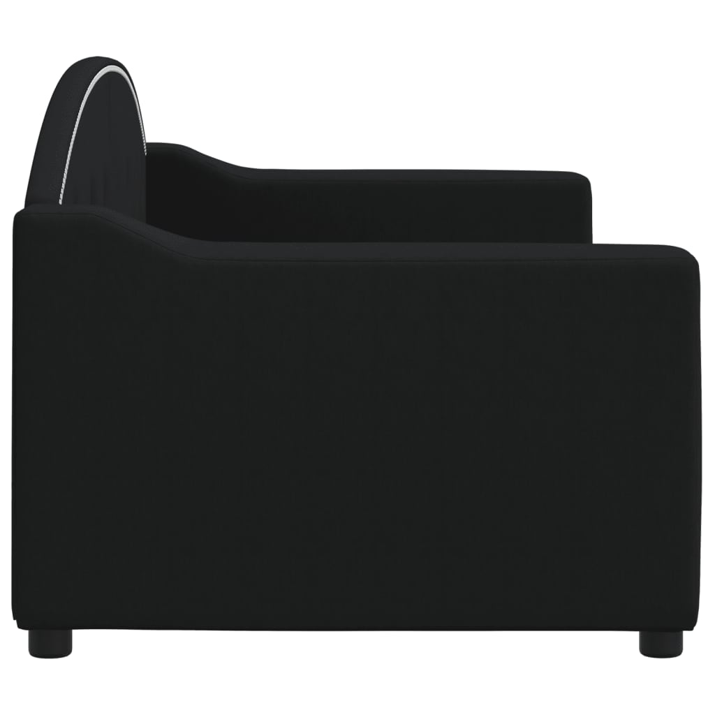 Letto da Giorno Nero 80x200 cm in Tessuto - homemem39