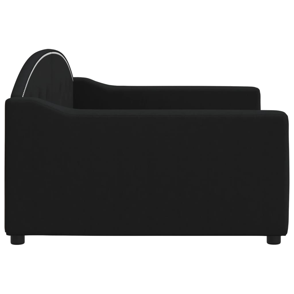 Letto da Giorno Nero 100x200 cm in Tessuto - homemem39