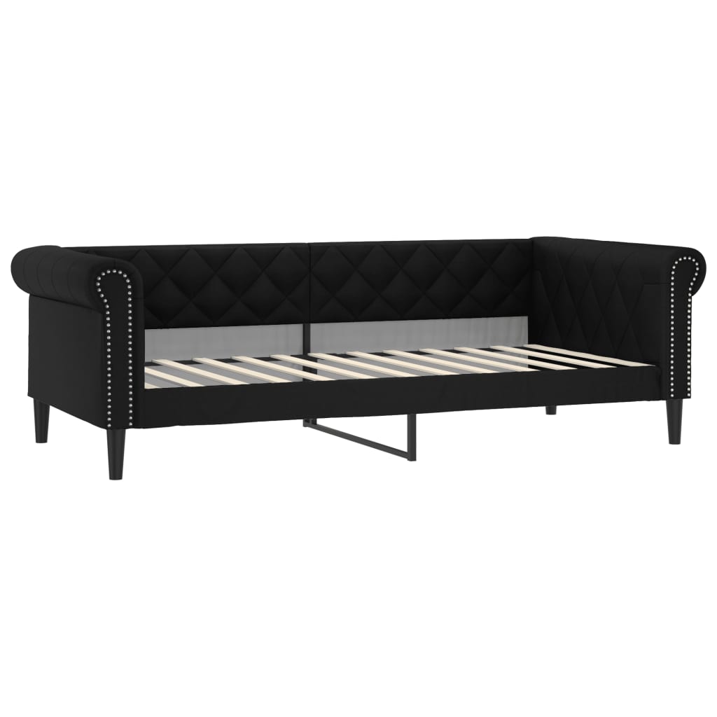 Letto da Giorno Nero 80x200 cm in Similpelle - homemem39