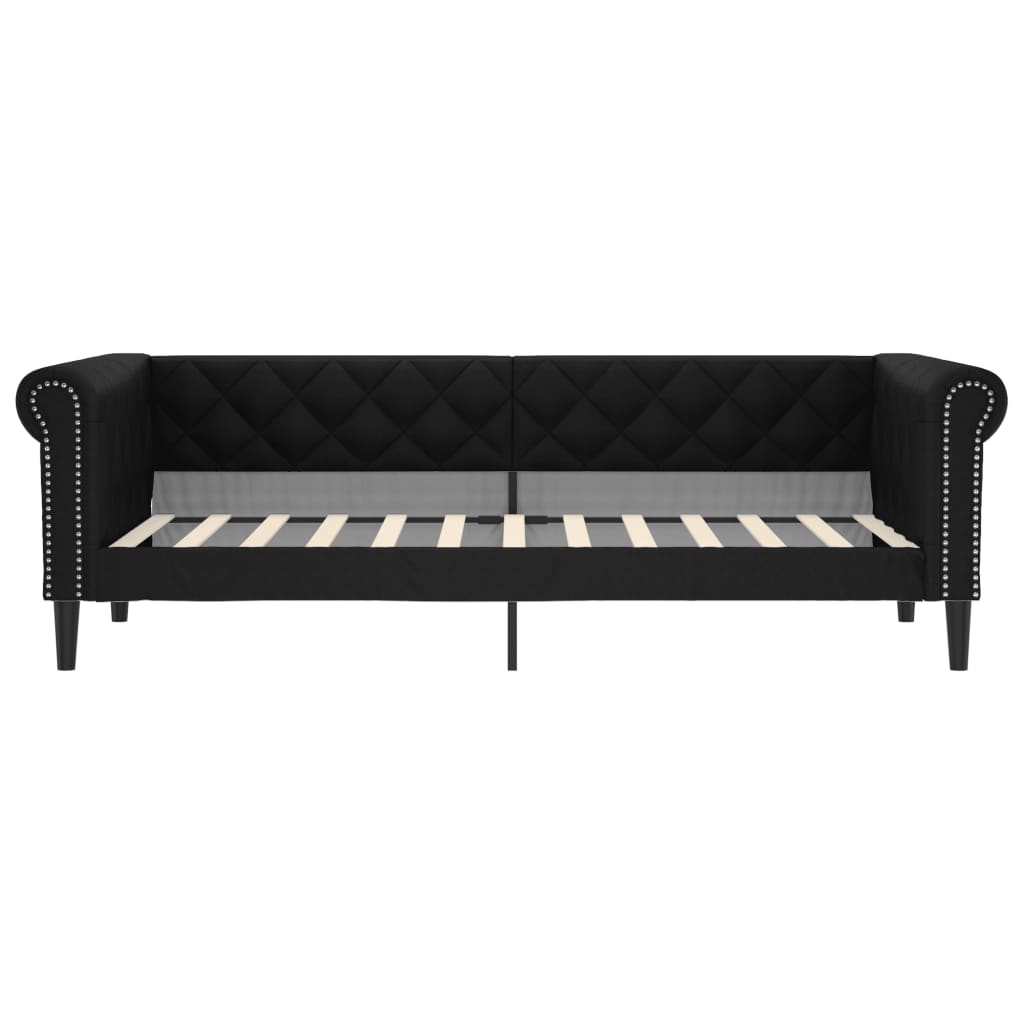 Letto da Giorno Nero 80x200 cm in Similpelle - homemem39