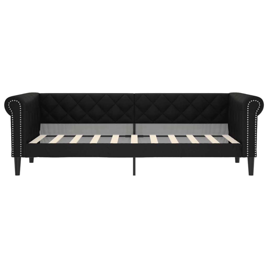 Letto da Giorno Nero 90x190 cm in Similpelle - homemem39