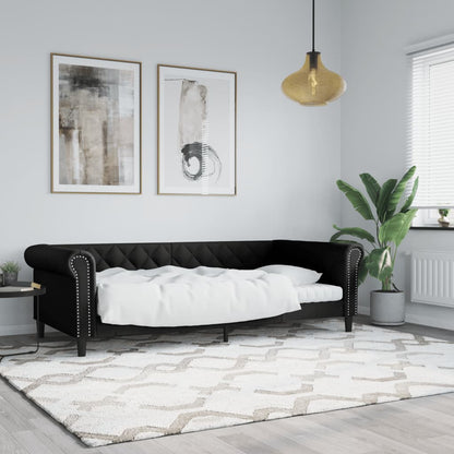 Letto da Giorno Nero 90x190 cm in Similpelle - homemem39