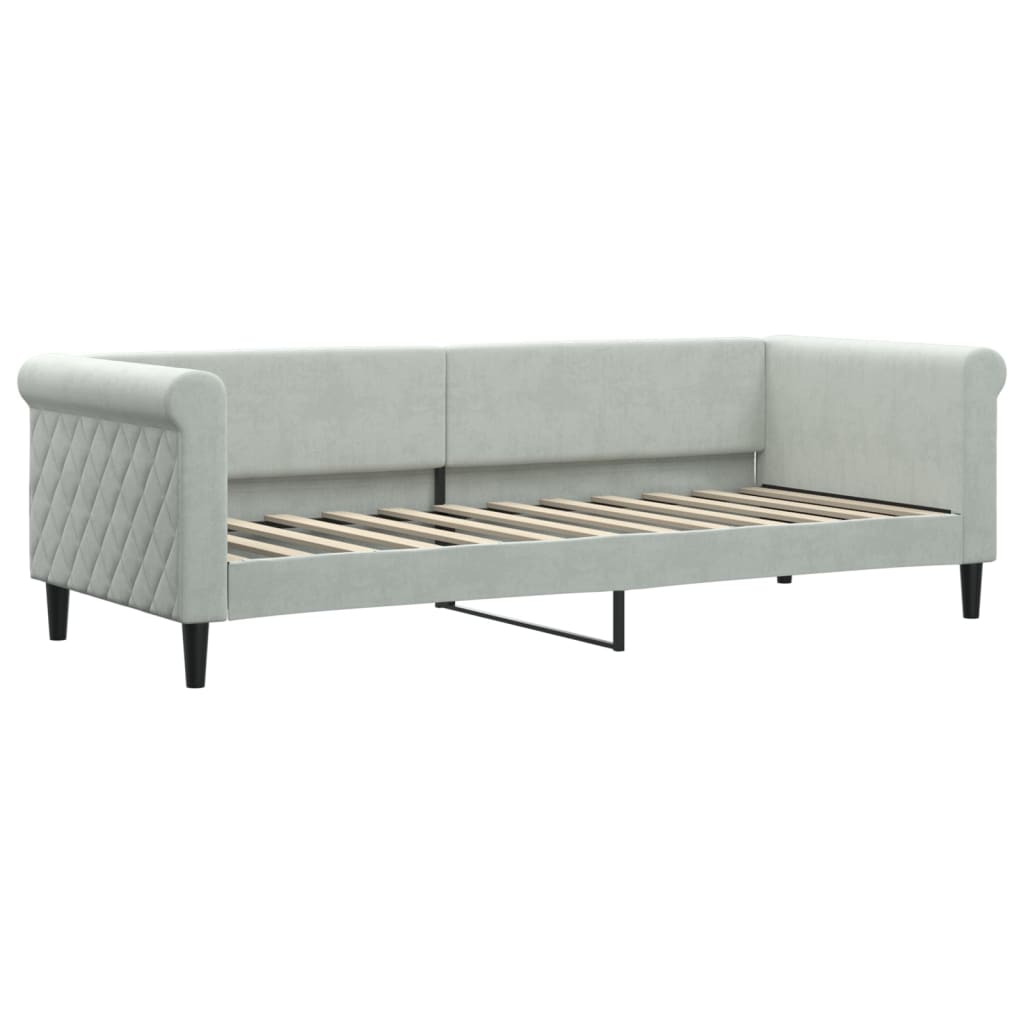 Letto da Giorno Grigio Chiaro 80x200 cm in Velluto - homemem39