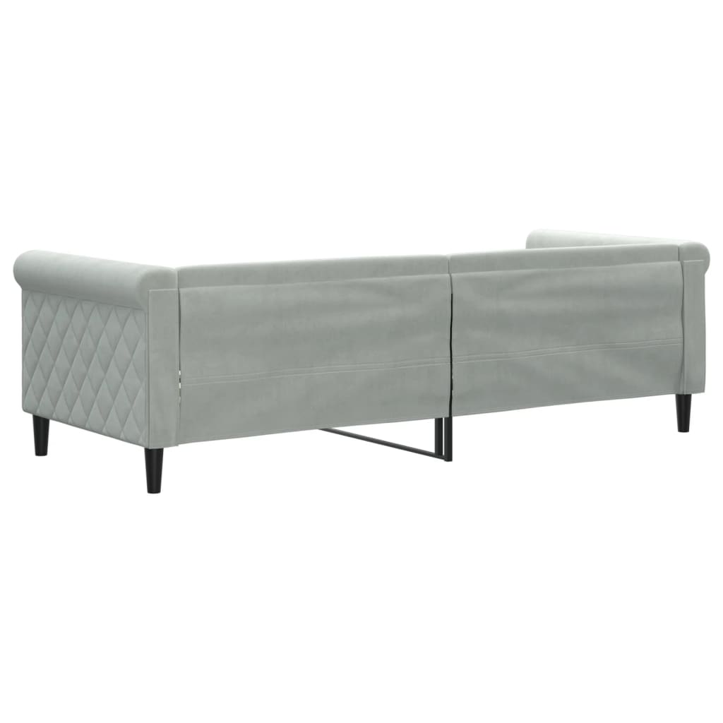 Letto da Giorno Grigio Chiaro 80x200 cm in Velluto - homemem39