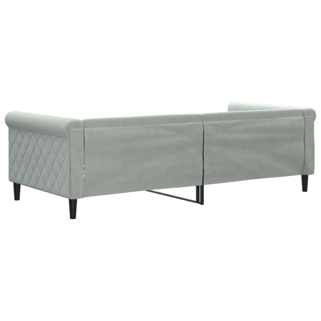 Letto da Giorno Grigio Chiaro 90x200 cm in Velluto - homemem39