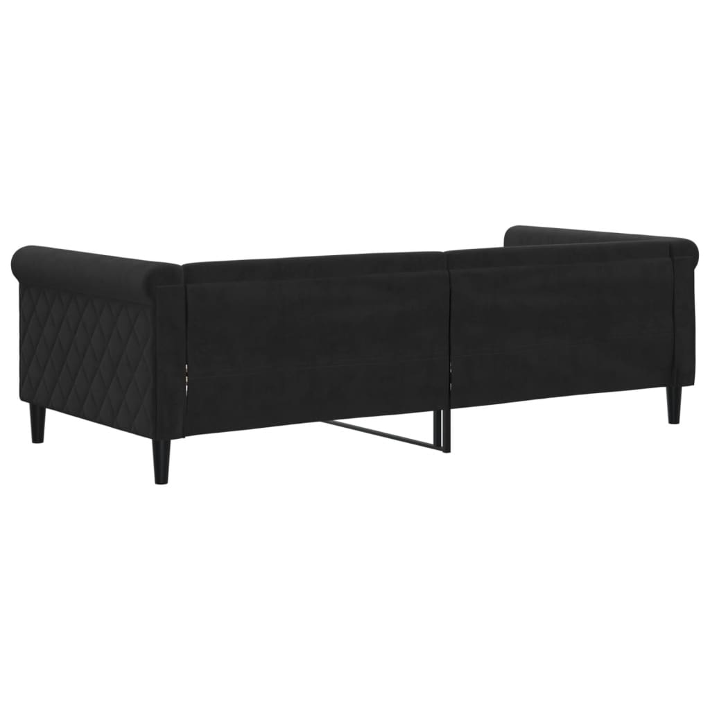 Letto da Giorno Nero 90x200 cm in Velluto - homemem39