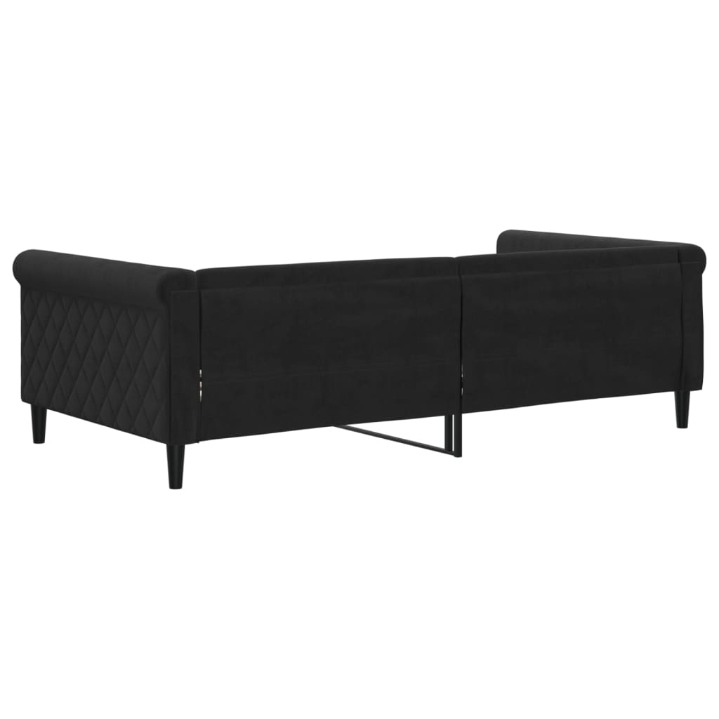 Letto da Giorno Nero 100x200 cm in Velluto - homemem39