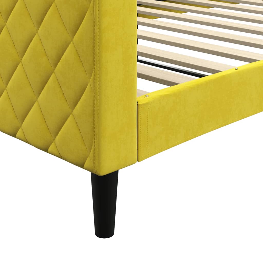 Letto da Giorno Giallo 100x200 cm in Velluto - homemem39