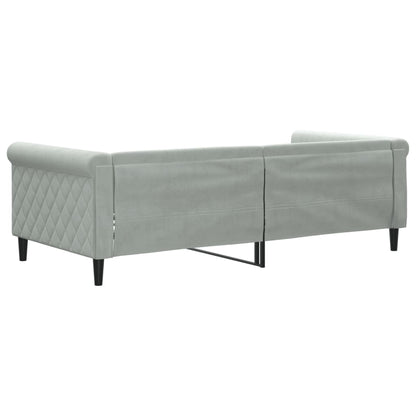 Letto da Giorno Grigio Chiaro 90x190 cm in Velluto - homemem39