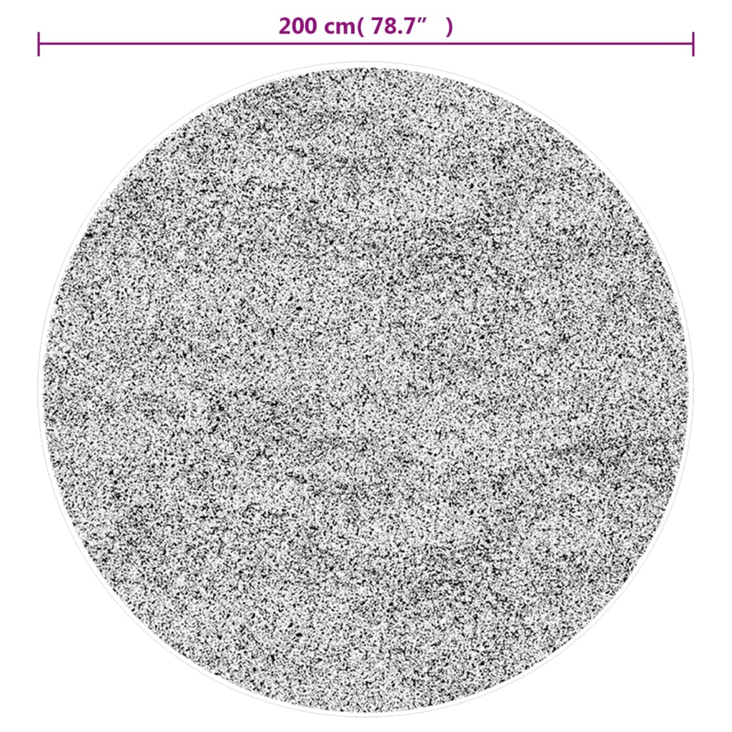 Tappeto Lavabile Antracite Ø 200 cm Antiscivolo - homemem39