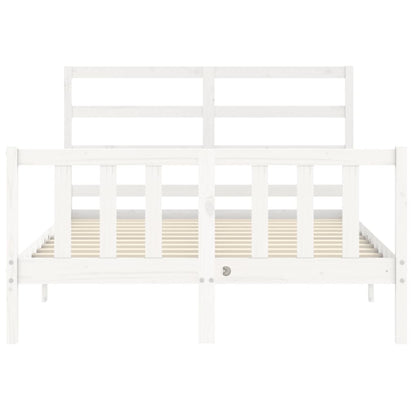 Giroletto con Testiera Bianco Small Double Legno Massello - homemem39