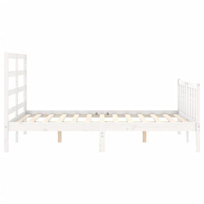 Giroletto con Testiera Bianco Small Double Legno Massello - homemem39