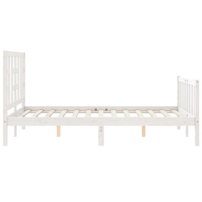 Giroletto con Testiera Bianco Small Double Legno Massello - homemem39