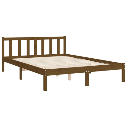 Giroletto con Testiera Miele 5FT King Size in Legno Massello - homemem39