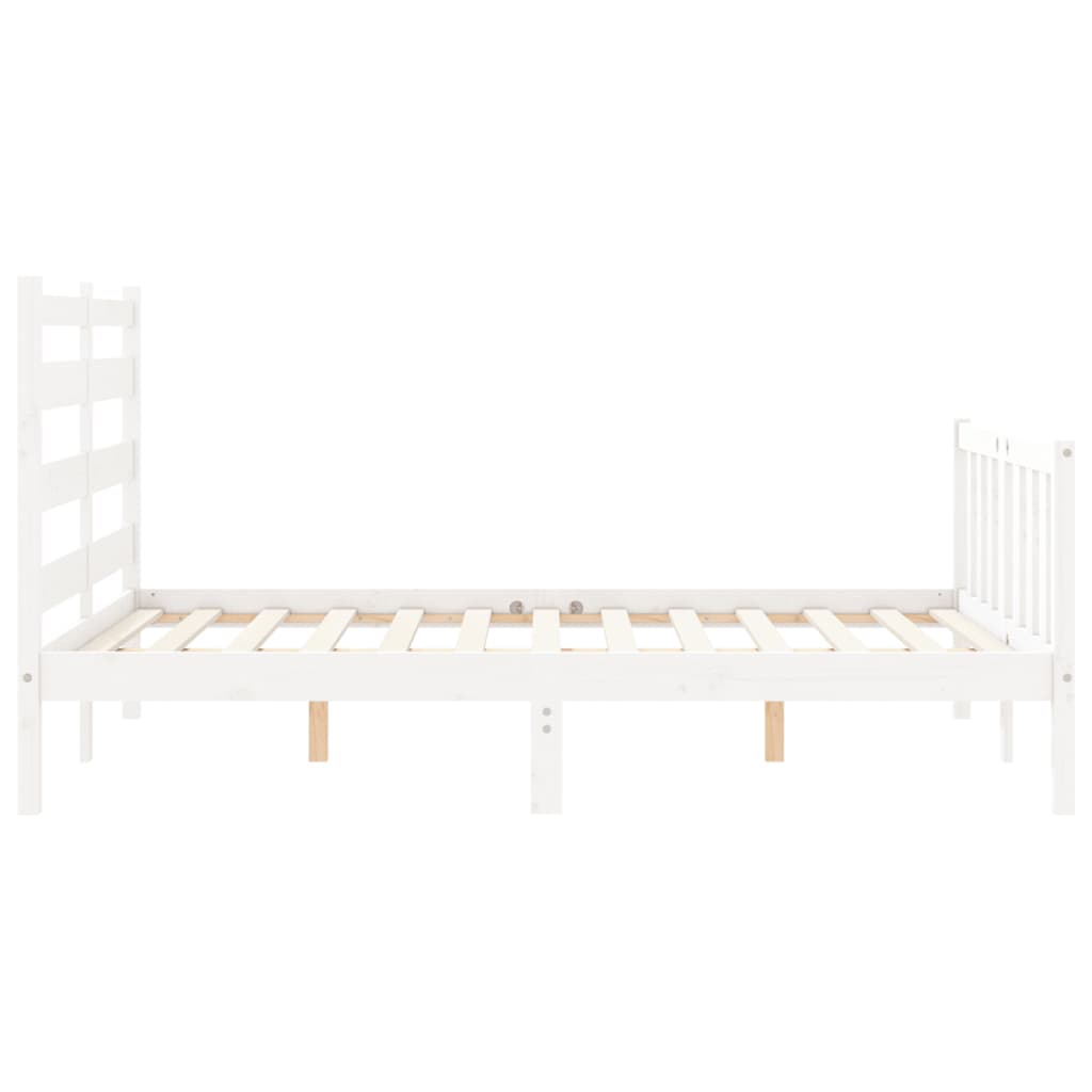 Giroletto con Testiera Bianco Small Double Legno Massello - homemem39