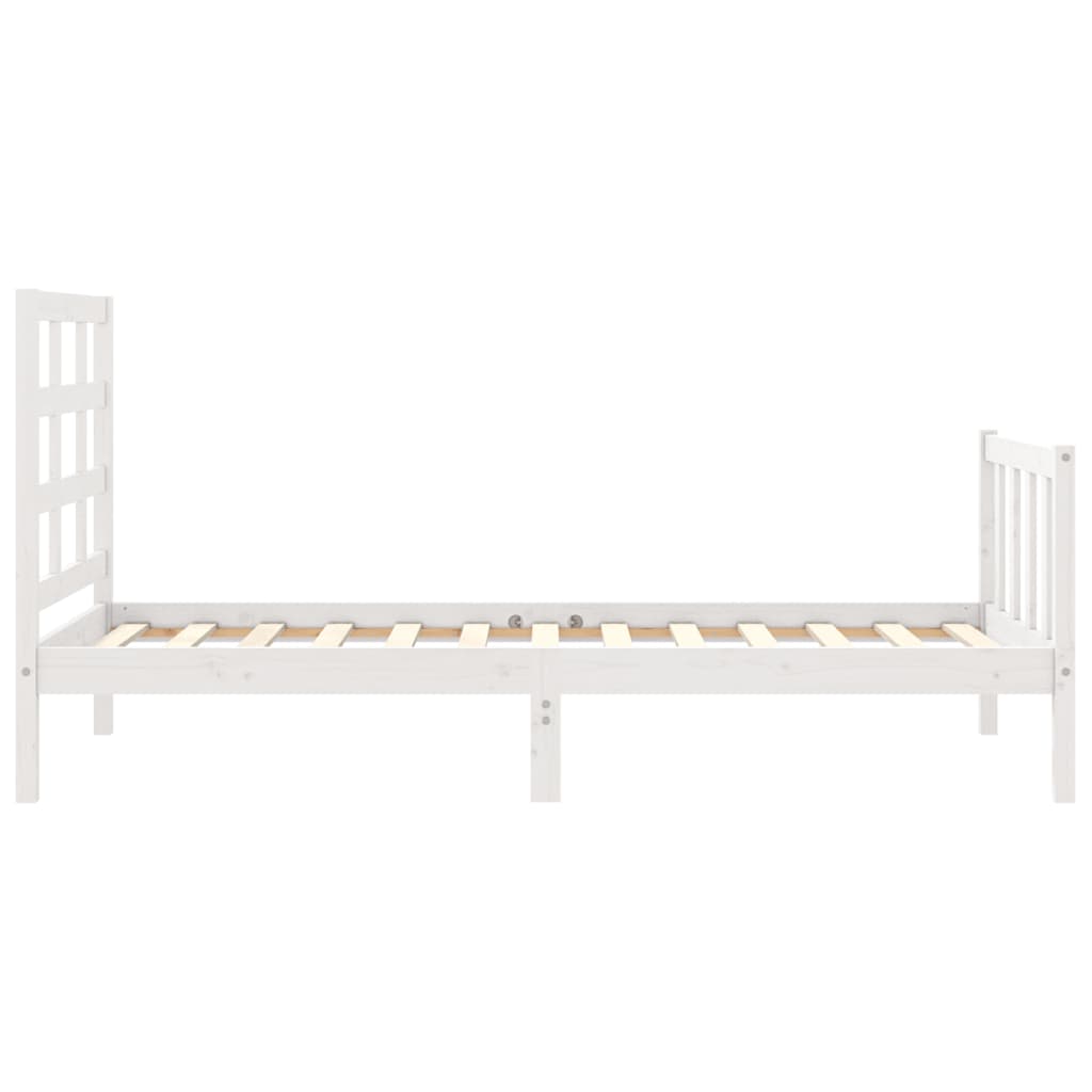 Giroletto con Testiera Bianco 90x190 cm in Legno Massello - homemem39