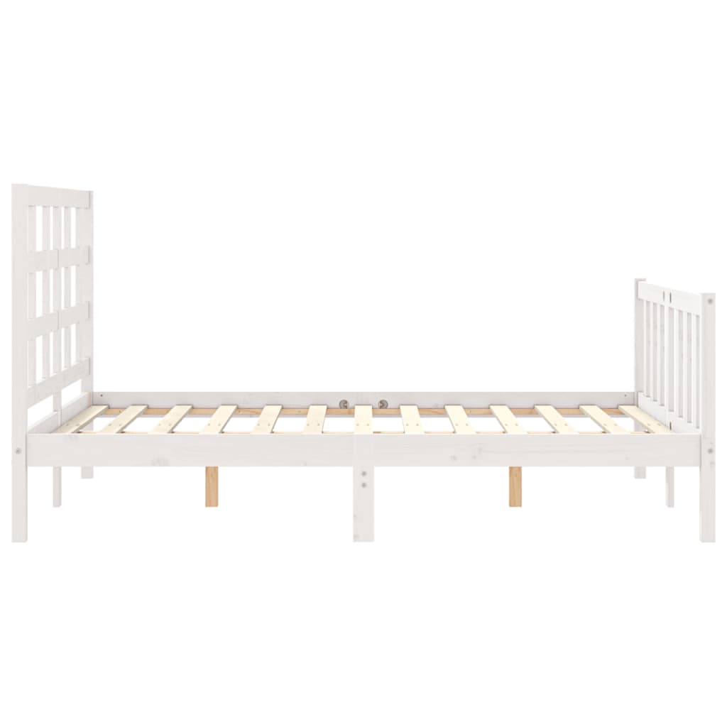 Giroletto con Testiera Bianco Small Double Legno Massello - homemem39