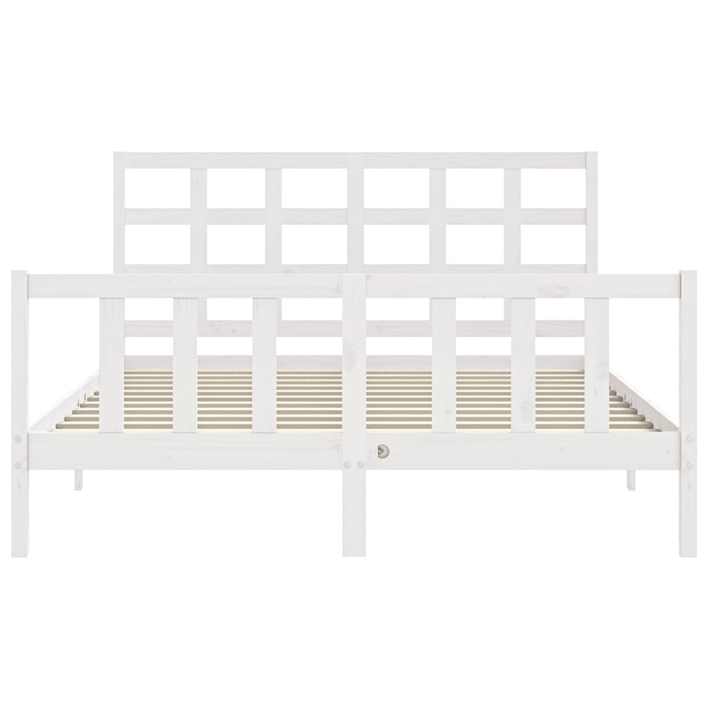 Giroletto con Testiera Bianco King Size in Legno Massello - homemem39