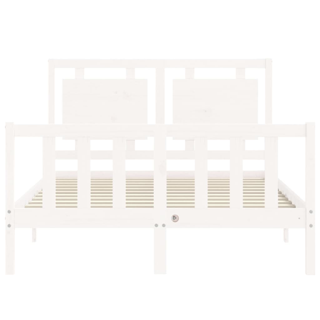 Giroletto con Testiera Bianco Small Double Legno Massello - homemem39