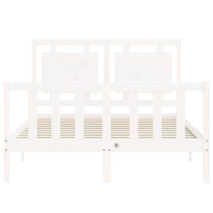 Giroletto con Testiera Bianco Small Double Legno Massello - homemem39