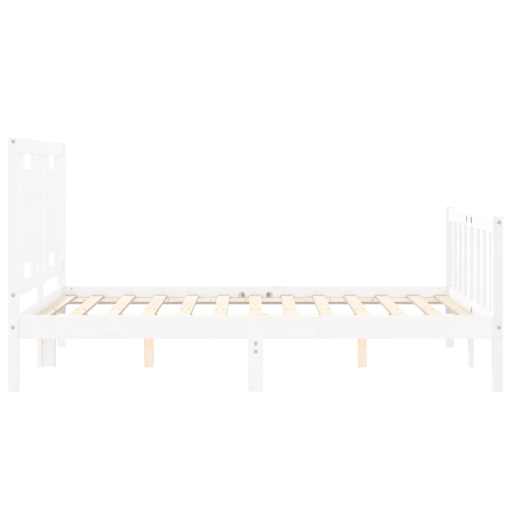 Giroletto con Testiera Bianco Small Double Legno Massello - homemem39