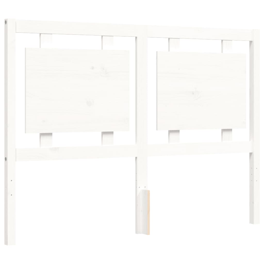 Giroletto con Testiera Bianco 140x190 cm in Legno Massello - homemem39