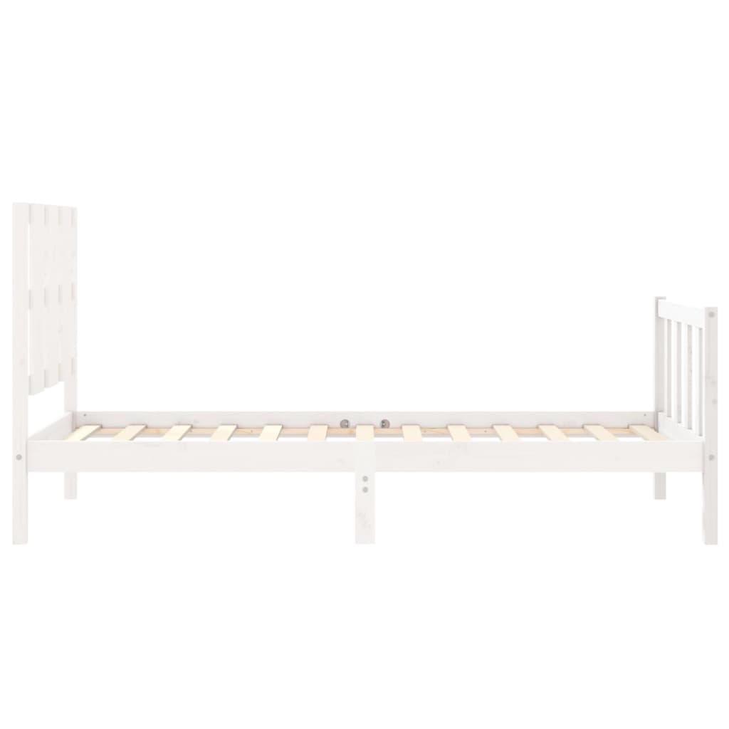 Giroletto con Testiera Bianco 90x190 cm in Legno Massello - homemem39