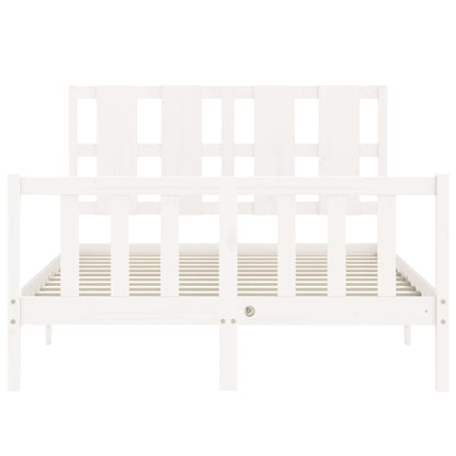 Giroletto con Testiera Bianco Small Double Legno Massello - homemem39