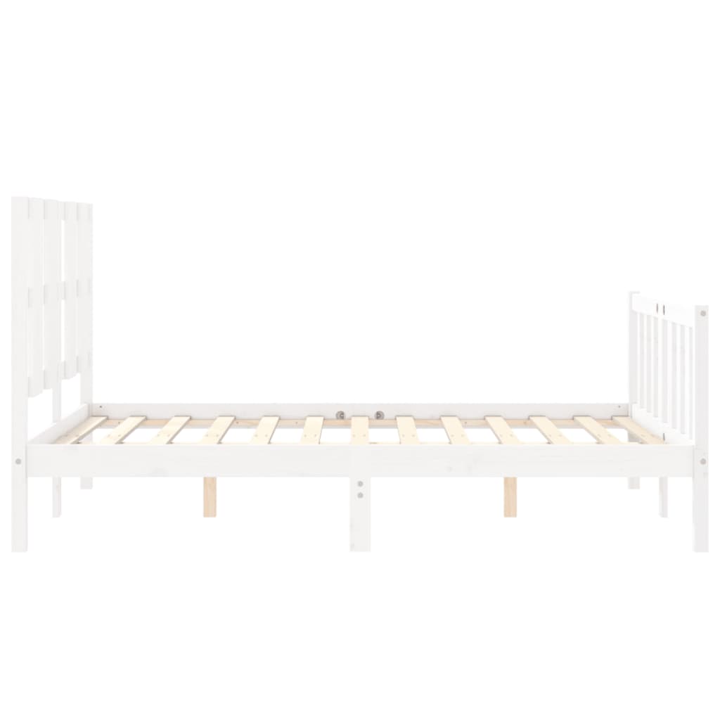 Giroletto con Testiera Bianco Small Double Legno Massello - homemem39